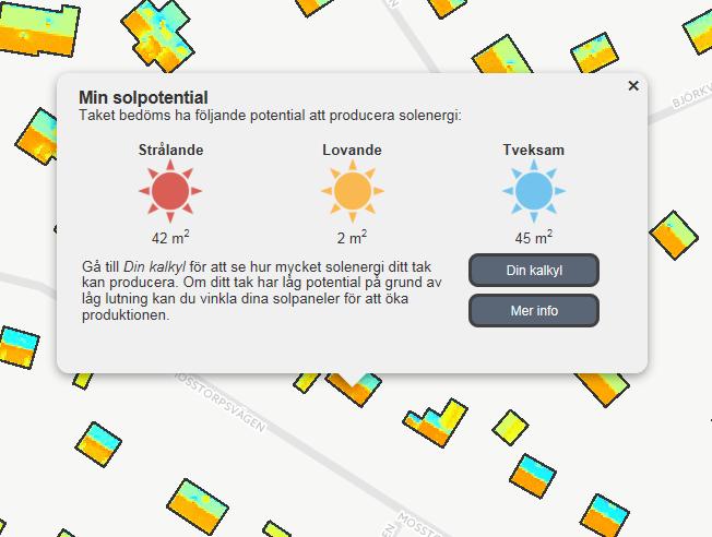 tak) i kartan få du en översiktlig bild av hur mycket sol som