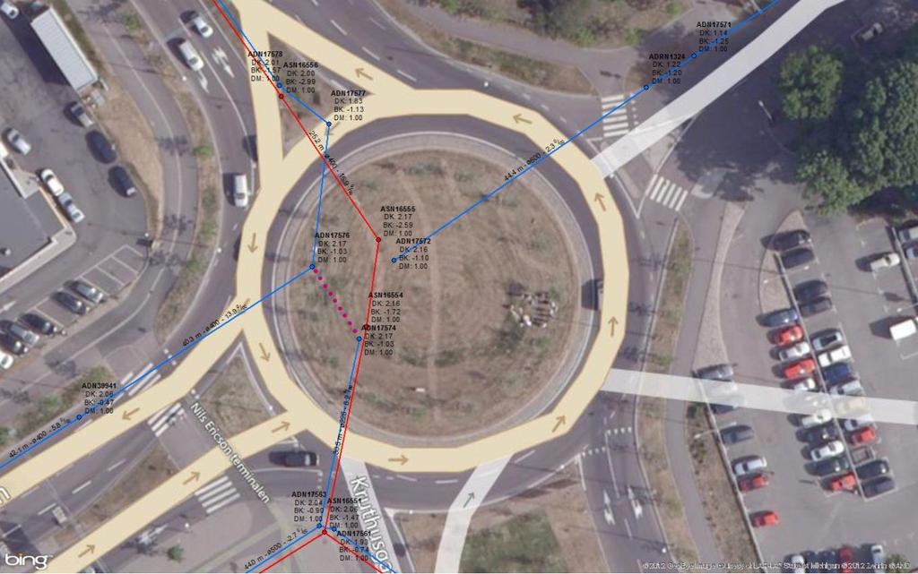 6 Uppdatering av järnvägsområdet Den utförda uppdateringen av de interna avrinningsområdena på järnvägsområdet är baserad på en principiell skiss från Trafikverket, se figur 13 och figur 14.
