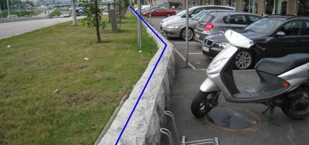Modelldokumentation för Område C Centrala Göteborg 26 av 39 Figur 19 Den permanenta skyddsbarriären G2 för den östra infarten till Götatunneln i Göteborg.