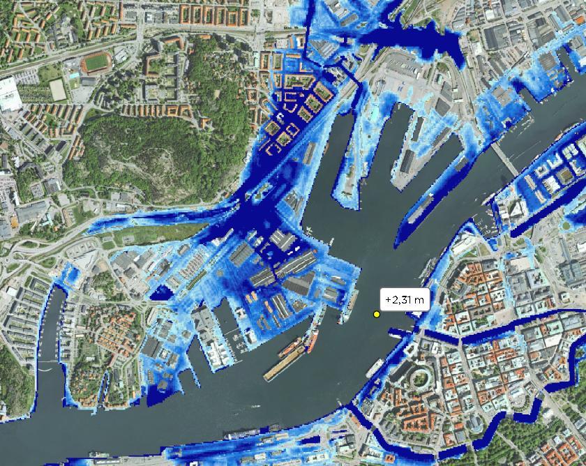 Framtida risker Höga flöden Genomförda hydrauliska simuleringar visar att höga flöden i Kvillebäcken utgör en risk för planområdet (figur 9).