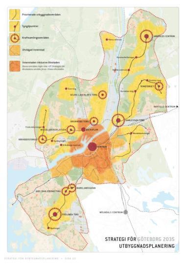 Nederbörd Staden har genomfört en skyfallsmodellering för stora delar av centrala staden, den sk. mellanstaden där effekterna av ett klimatanpassat regn studerats (figur 3).