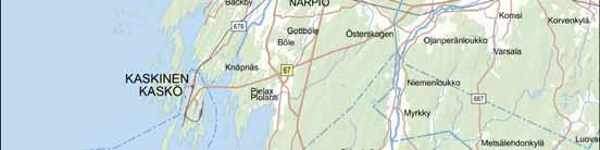 Kraftledningen kommer att omfatta en längd på ca 11-17 km beroende på alternativ. Figur 1.