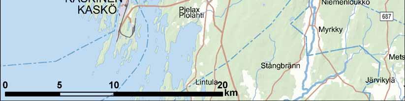 Projektområdet är belägen västerom Närpes stad på ca 8 kilometers avstånd. Bottenvikens kustrand förekommer på projektområdets västra sida, som närmast på ca 500 meters avstånd.
