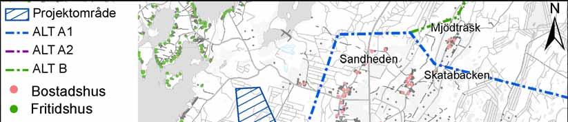 vindkraftsparken och kraftledningen.