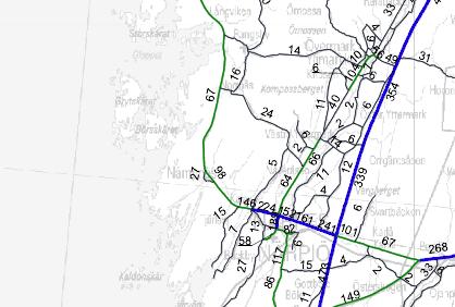 Tunga fordonens andel av trafikmängderna i Närpes i medeltal per dygn under år 2008.