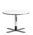 bord tables unit BY JOEL KARLSSON Bord i flera storlekar och höjder med pelarstativ i stålrör och metall i krom.