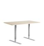 Structure powder coated base in standard (black or white), or. Pillar in chrome. Table top in beech-, birch- or oak veneer, beech-, birch- or white laminate, white compact laminate or stained ash.