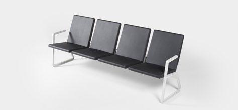 fåtöljer/soffor easychairs/sofas transfer BY HOWL Balksoffa med 2-4 sittplatser alt. med bord. Stativ med balk i strängsprutad aluminium, naturanodiserad (alu) eller pulverlackerad.