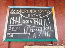 Lickershamn Lotta Lundroth Ohlson bidrar med statistik över grundstötta båtar som fanns att beskåda i