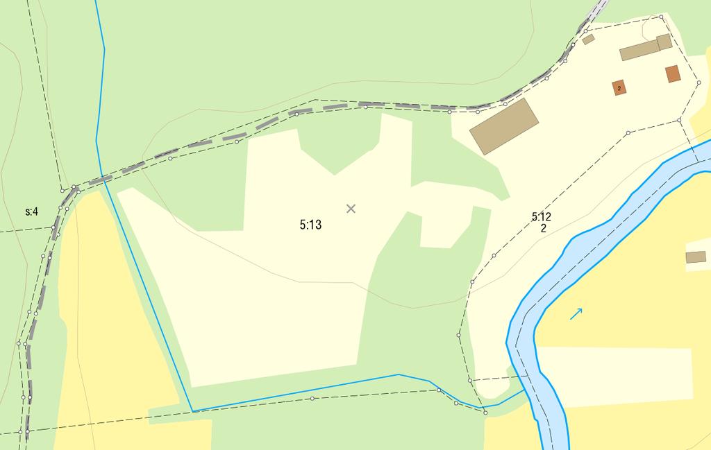 Fastighetens bostadsdel Bild 3. Bilden visar vad som menas med bostadsdel på en större bostadsfastighet med flera ägoslag på landsbygden, dvs.