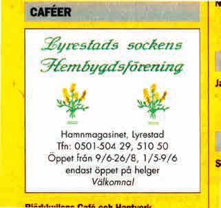 GARAGE, -PORTAR Crawford Center Hantverkareg. 13, MARIESTAD...39 30 98 Se även annons sid 39 GARNER Färgkraft AB Anderstorp Olivias, LYRESTAD...503 00 Mobiltfn... 0704-56 16 00 fargkraft.