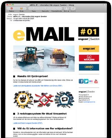 email When we want to send emails with information about campaigns, company news, product changes etc., we use email, our email template.