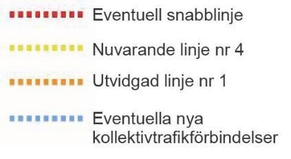 kollektivtrafikgatorna är mindre än 300 m. BILD 11.