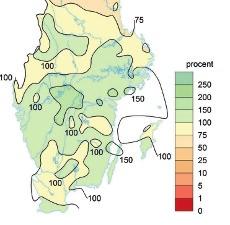 Nära det normala för månaden i större delen av regionen.