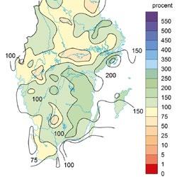 Väder i juni 2015 AVVIKELSE MEDELTEMPERATUR JUNI MÅNAD Temperatur Årets första sommarmånad var kallare än normalt. Nederbörd Juni bjöd på varierande avvikelser i nederbörd.