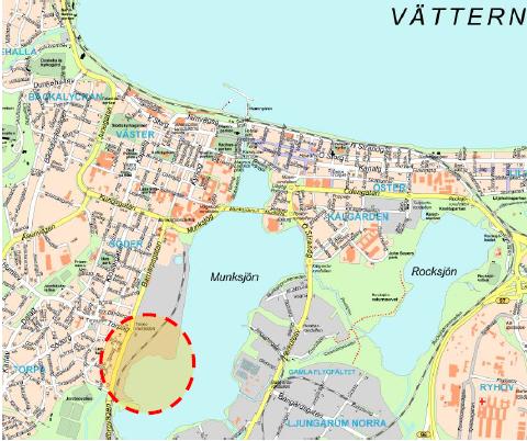 Inledning Figur 1. Visar Munksjöstadens geografiska läge (Jönköpings kommun, 2014). 1.2 Problembeskrivning Trender inom arkitektur och samhällsplanering förändras med tiden, till skillnad från människans behov av sol- och dagsljus.