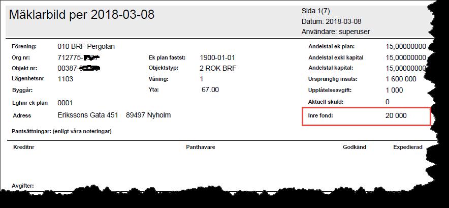 och aktuellt kapitaltillskott visas nu på lägenhetsförteckning.