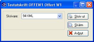 Välj önskat/önskade format i listboxen Offertformat med hjälp av tangent F3 eller ikonen till höger om listboxen.