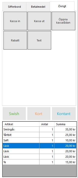 du tar emot en betalning med något av dina egna betalmedel bokförs detta under det namn och konto du valt.