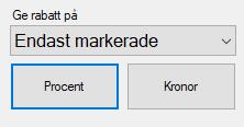 blankt om du vill ge rabatt på hela kvittot.