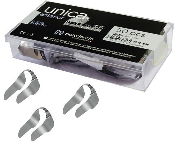 Unica unik lösning för anteriora restaurationer 20 % Unica Enkel och idealisk anterior matris för klass III, IV, direkt stratifikation av kompositfasader och för