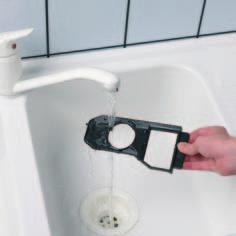 Ett varningsmeddelande visas permanent om sumpbehållaren inte är inskjuten eller rätt placerad.