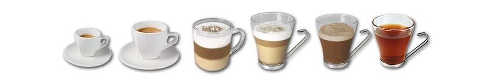 Några recept som du kan pröva med Espresseria Automatic: Cappuccino För en regelrätt cappucino är följande proportioner idealiska: 1/3 varm mjölk, 1/3 kaffe, 1/3 mjölkskum.