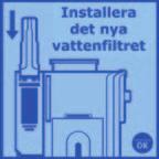Fyll ett glas med vatten och doppa ned stickan Efter 1 minut avläs vattnets hårdhetsgrad.
