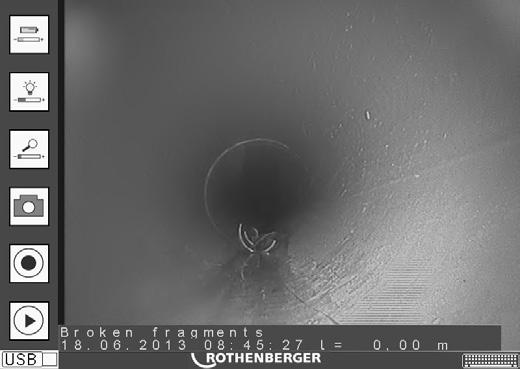 1 Infoga en bild över skadan vid aktiv videoinspelning Starta en videoinspelning såsom beskrivet i punkt 2.