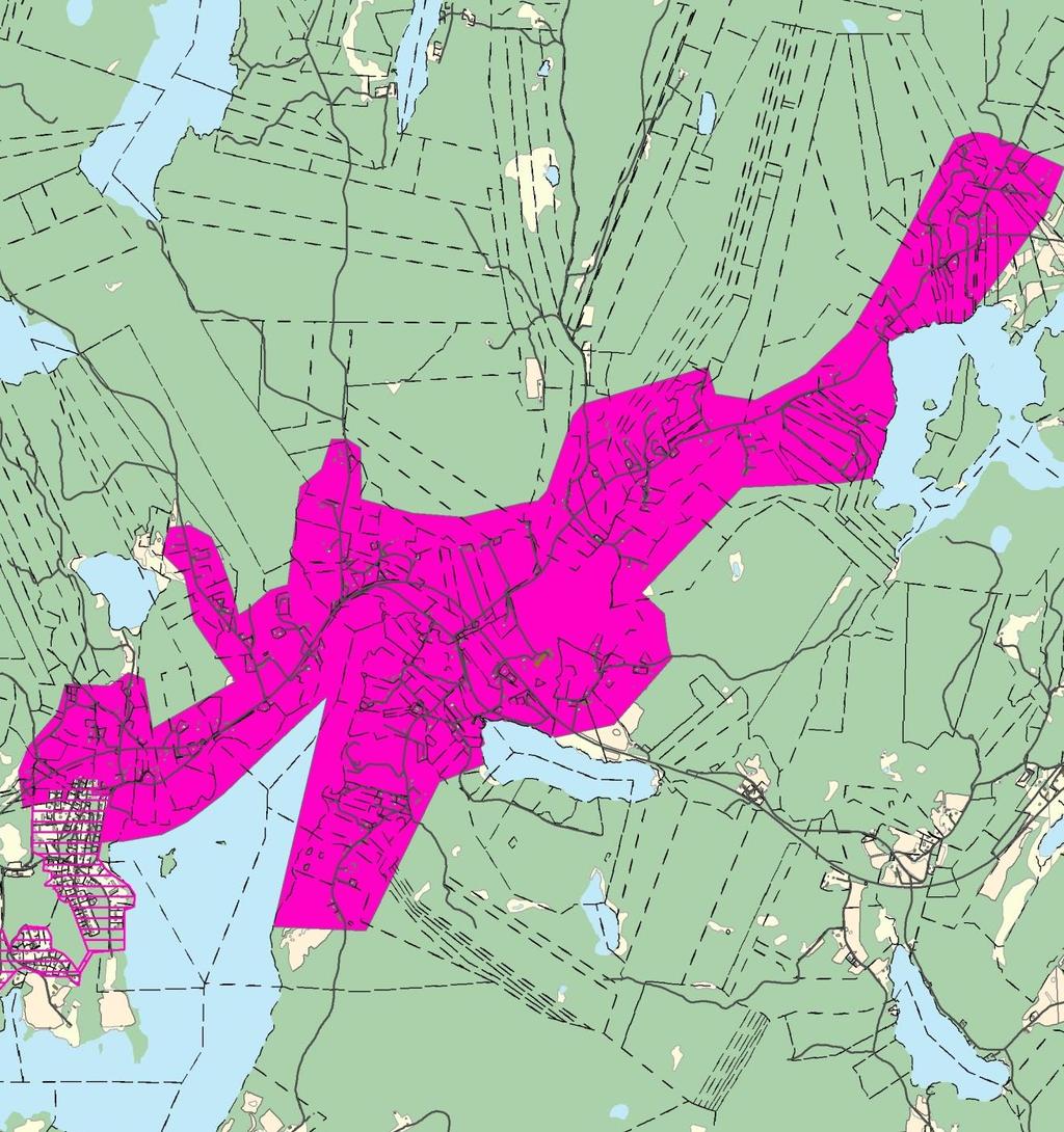 36 6.5 Laxarby Allmän orientering Området är stort och bebyggelsen är förhållandevis gles och bostäderna ligger till största delen på stora tomter.