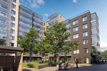 Materialen i Österport andas naturlighet och hållbarhet. Det gör inte bara att fasaderna och lägenheter blir vackra.