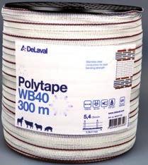 4 Ohm/m DeLaval polytråd WB2 Vit/brun.