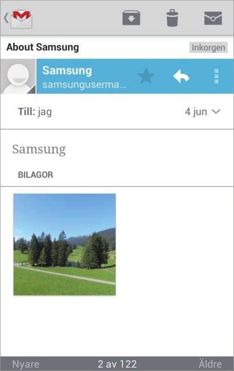 Kommunikation Skicka meddelanden I en brevlåda tryck lätt på, ange mottagare, ett ämne och ett meddelande och tryck sedan lätt på. Tryck lätt på Bifoga bild för att bifoga bilder.