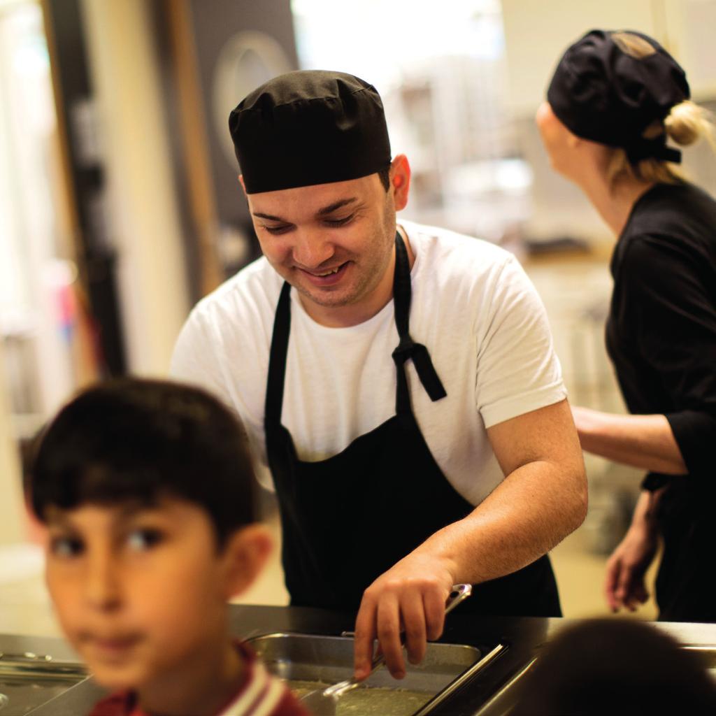 Hon arbetar delvis som yrkeslärare inom restaurangutbildning samt är måltidsutbildare inom offentlig gastronomi.