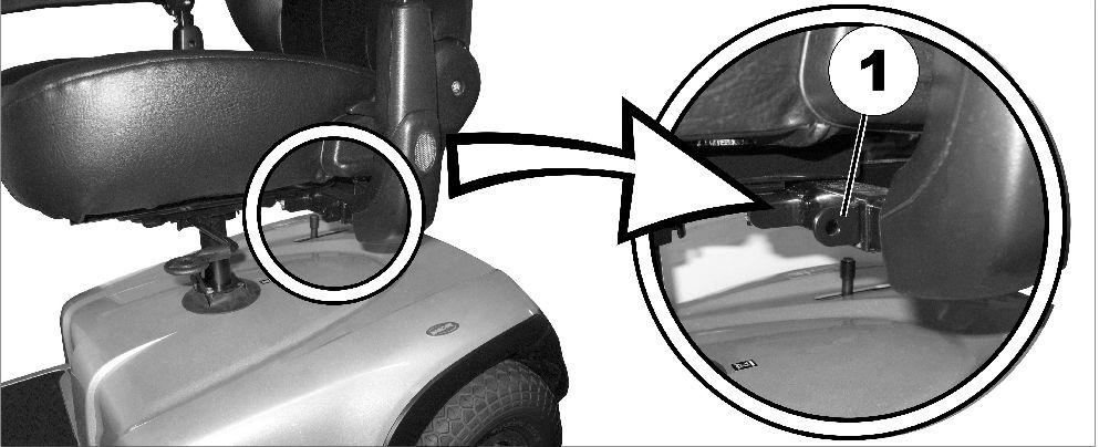 5.2 Rollatorfäste Tillbehör Din scooter kan utrustas med ett rollatorfäste. Den maximala tillåtna rollatorvikten är 9 kg.