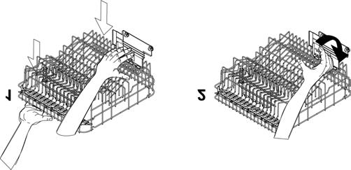 Version B: den övre korgen kan placeras i tre olika lägen på båda sidor. Båda sidor av korgen ska vara placerade på samma höjd.