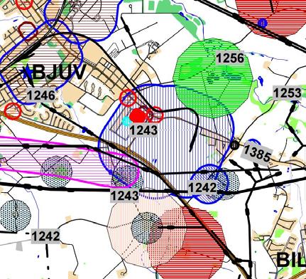 Cirka 50 meter av den befintliga dagvattenledningen (D150) i Kyrkvägen kommer att behöva läggas om till en större dimension (D250) i samband med exploateringen.