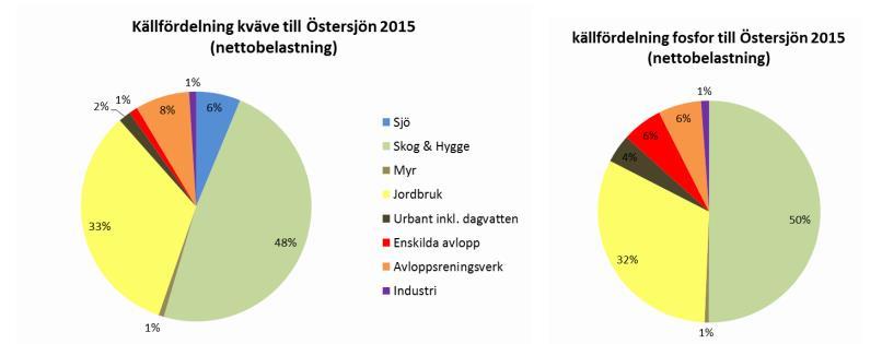 Den antropogena, det vill säga av människan orsakade, nettobelastningen svarar för ca 49 procent av fosfor- och 45 procent av kvävetransporten till Östersjön (SMHI vattenweb, 2016).