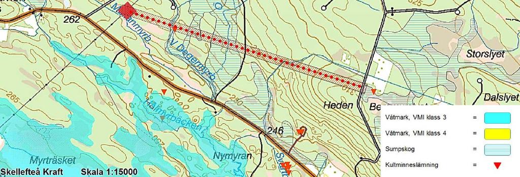 Markanvändning och Rennäring Förutom vindkraftsparken så dominerar skogsbruket markanvändningen inom området. Norr om utredningsområdet finns en torvtäkt.