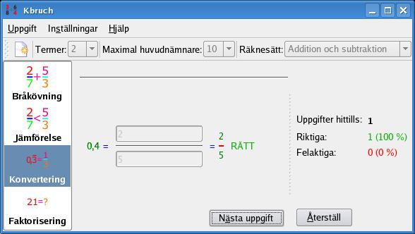 Till vänster om likhetstecknet på skärmbilden ovan kan du se en decimal som upprepas. Det betyder att bråket som visas decimalt har en del som upprepas.