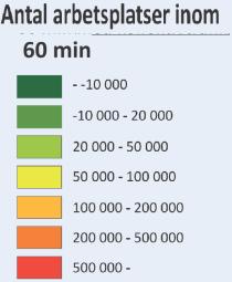 med kollektivtrafik(tåg) på 60 min år 2010.
