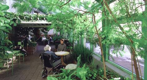 Direktaccess till utemiljö/terrass Med närhet till servicelokalerna SJUK- SKÖTERS KA De husgemensamma funktionerna REHAB 1 KONTOR SPA/ SALONG MÖTES- RUM 12-20 TRÄNING FÖR- VARING STOR SAMLINGSSAL Där