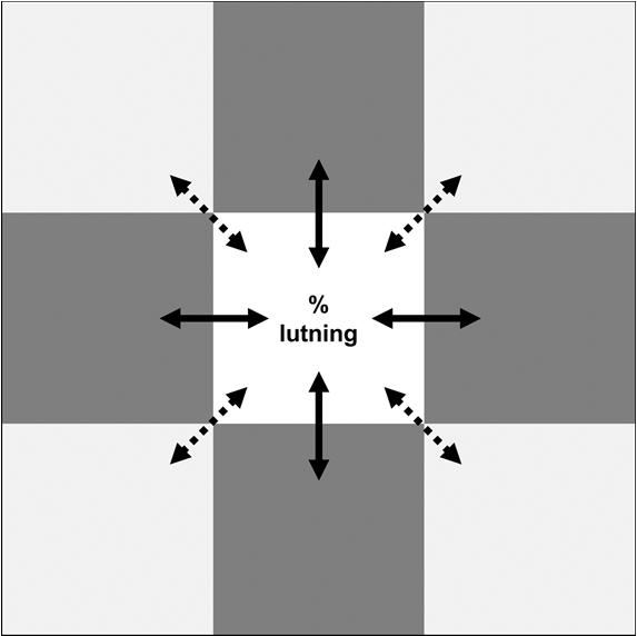 Figur 3.34a Beräkning av medellutningen i en enskild cell i höjddatagriden(dtm) (denna beräkning utfördes för varje enskild cell i DTM en) Appendix 3.