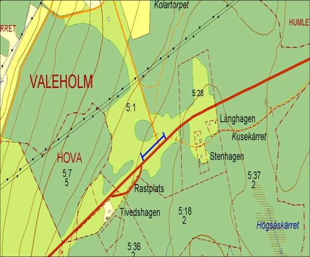 Hänsynsobjekt E20, Infart Valeholm, VALEHOLM Motivering: Förekomst av stor ormrot.