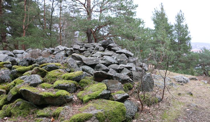 Här finns goda möjligheter att blicka ut över landskapet och med kännedom om fornlämningarna är det lätt att med fantasins hjälp föreställa sig omgivande dalgångar som havsvikar och förflytta sig