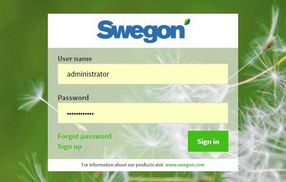 3. INSTÄLLNINGAR I SWEGON ONNET För administration och handhavande av Swegon onnect krävs en dator med webbläsare.
