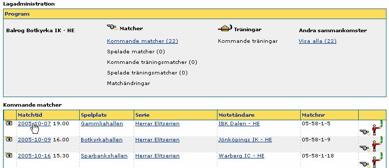 Händelserapporteringen öppnas i samma fönster. 2.4.2 Via resultatrapportering 1. Välj tävling i menyn till vänster. 2. Klicka på resultatrapportering 3.