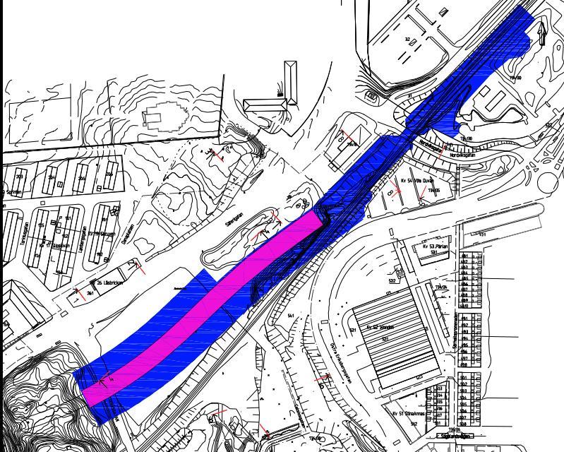 endast för ledningen. Avvikelser kan beviljas av Trafikverket efter särskild begäran sm inkluderar redvisning av knsekvenser. Maimal markbelastning på det magenta markerade mrådet är kpa.