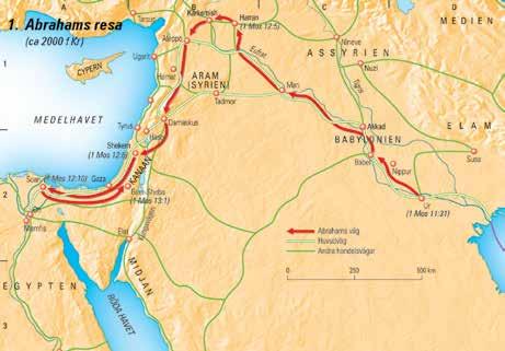 Samt 8 fräscha färgkartor föreställande: Abrahams resa Uttåget ur Egypten Israels tolv stammar Det enade riket under kung David och Salomo Det delade riket Israel under Jesu tid Jerusalem under Jesu