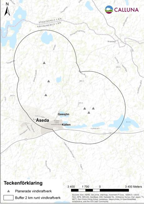 2. Inledning 2.1 Bakgrund och syfte Hjovind arbetar med etablering av sex vindkraftverk, benämning Sjömåla, strax nordöst om Åseda i Kronobergslän (se figur 1).